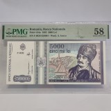 Bancnota 5000 Lei 1993, AUNC, Gradata PMG 58 - Numismatica