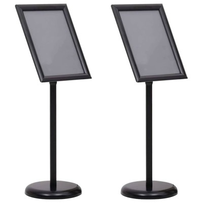 vidaXL Suporturi pentru postere Manual 2 pcs Negru 45 x 33 x 88 cm foto