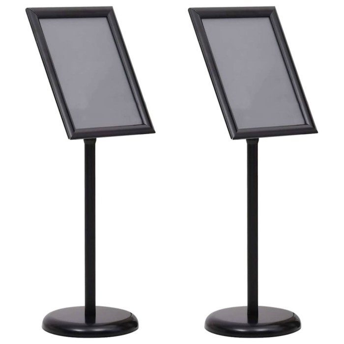 vidaXL Suporturi pentru postere Manual 2 pcs Negru 45 x 33 x 88 cm