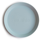 Mushie Round Dinnerware Plates farfurie Powder Blue 2 buc