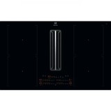 Plita inductie cu hota integrata Electrolux KCC84453CK, ComboHob FlexiBridge, 83 cm, Control touch prin culisare, Booster (4 zone), Motor inverter, 2
