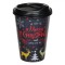 Pahar Crăciun, Model Fulgi De Nea și Reni, Culoare Multicolor, Capacitate 500ml, Diametru 9cm x &Icirc;nălțime 13cm, Plastic, Negru