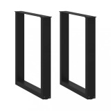 VidaXL Picioare de masă &icirc;n formă de U, 2 buc., negru, 60x(72-73) cm, oțel