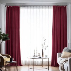 Draperie din catifea blackout cu rejansa din bumbac tip fagure, Madison, 150x215 cm, densitate 700 g/ml, Chocolate Brown, 1 buc