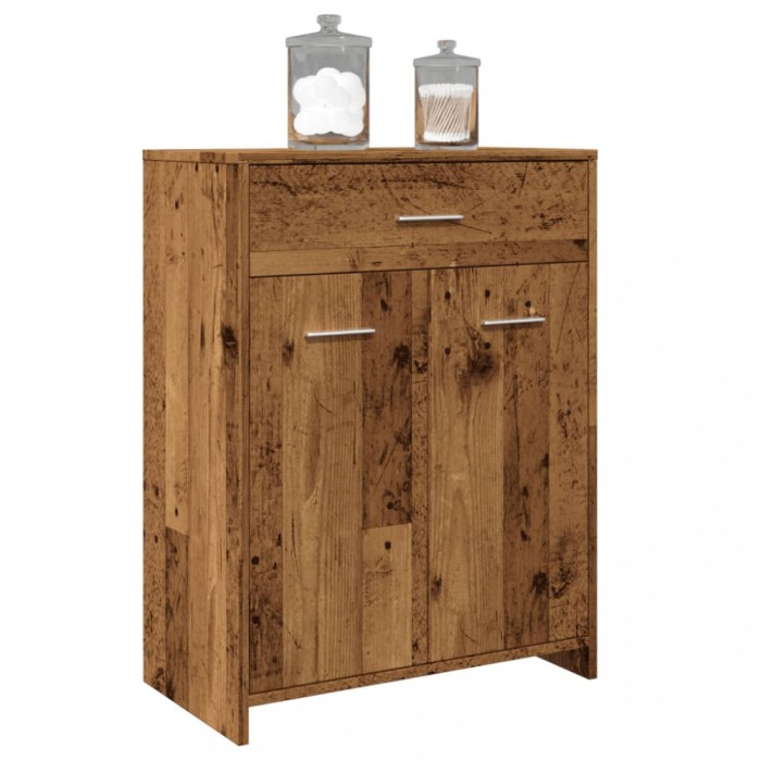 Gossi dulap de baie, lemn vechi, 60x33x80 cm, lemn prelucrat