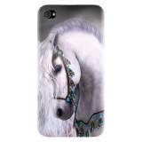 Husa silicon pentru Apple Iphone 4 / 4S, White Horse
