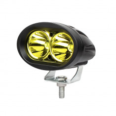 Proiector auto/moto LED CREE, 20W, 10/30V, 1800lm, geam galben