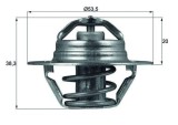 Termostat lichid racire Citroen Ax; Fiat Ducato, Ducato Sasiu; Lada Samara; Opel Arena, Movano A; Peugeot 106 I, 205 I; Renault 11, 19 I; Volvo