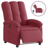 Cumpara ieftin Fotoliu rabatabil electric, rosu vin, material textil