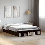 VidaXL Cadru de pat, negru ,135x190 cm, lemn prelucrat