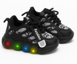 Adidasi negri cu luminite - Super Style (Marime Disponibila: Marimea 21)