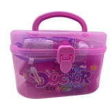 Trusa Doctor Copii, Valiza Roz cu Accesorii Medicale: Seringa, Foarfeca, Ochelari - Jucarie Educativa 3+