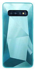 Husa silicon si acril cu textura diamant Samsung S10 , Turcoaz