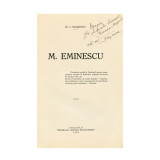 Dr. I. Negrescu, M. Eminescu, conferință, cu dedicație