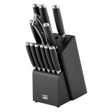 Cumpara ieftin Set Cutite cu suport BergHOFF Graphite, 13 piese, Otel, ABS, Lemn, Negru HighLine Cooking