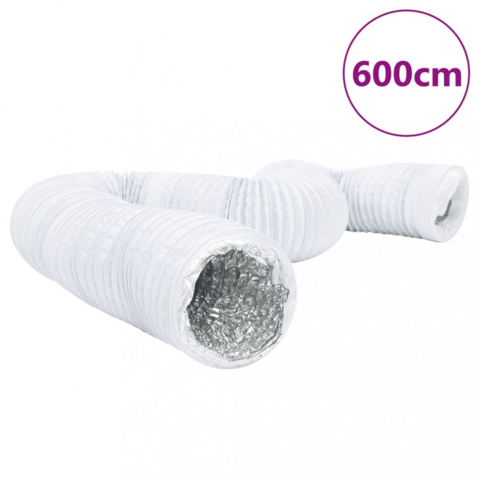 Conductă de ventilație, 6 m, &Oslash;20 cm, aluminiu și PVC