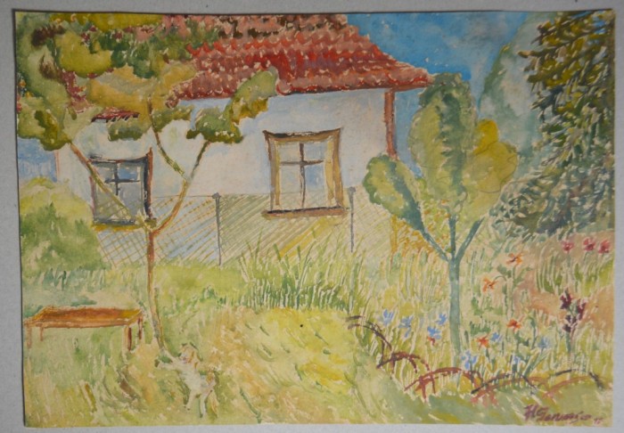&quot;Gradina&quot; acuarela veche