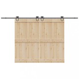 VidaXL Set feronerie pentru uși glisante, negru, 366 cm, oțel