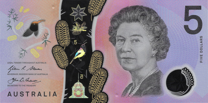 Bancnota Australia 5 Dolari 2016 - P62 UNC ( polimer )
