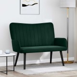 vidaXL Canapea cu două locuri Verde &icirc;nchis 115 x 61 x 87 cm Catifea 42028952