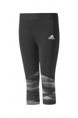 Colanti capri Climalite Adidas fete, negru/alb, marimea 140 cm, 9-10 ani foto