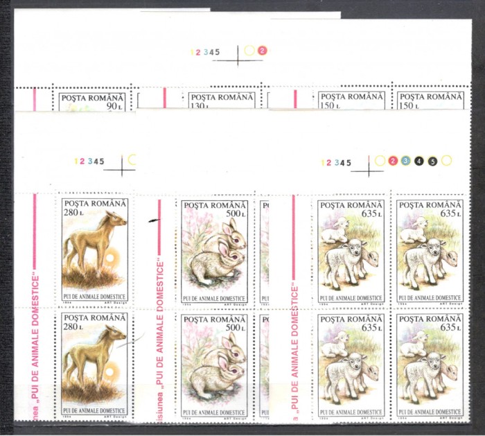 Romania.1994 Pui de animale domestice bloc 4 ZR.933