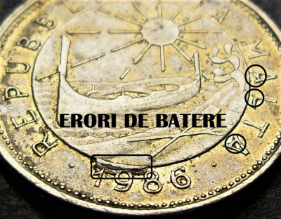 Moneda exotica 25 CENTI - MALTA, anul 1986 *cod 1997 - ERORI BATERE! foto
