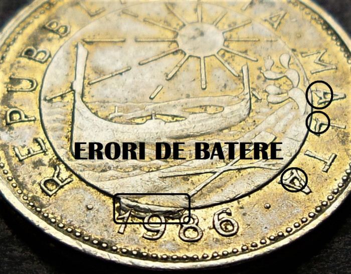 Moneda exotica 25 CENTI - MALTA, anul 1986 *cod 1997 - ERORI BATERE!