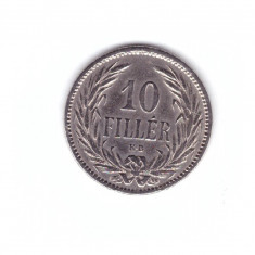Moneda Ungaria 10 filler 1893, stare buna