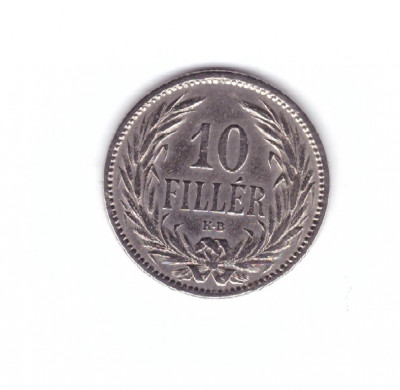 Moneda Ungaria 10 filler 1893, stare buna foto