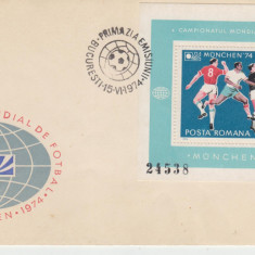 FDCR - Campionatul mondial de fotbal 1974 - Munchen - colita - LP 852 - an 1974