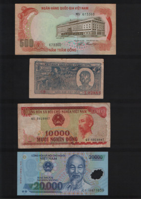 Set 18 bancnote Vietnam, cateva rare foto