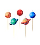 Set 5 lumanari tort, model Planete, Godan