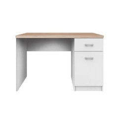 Birou din pal melaminat alb stejar sonoma Topty 120x55x77 cm