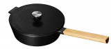 Tigaie de fonta cu capac - Saute pan with lid &amp; wooden handle, cast iron, 2.2 L | Morso