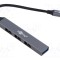 Hub USB Goobay 4 porturi USB A și USB C, 5Gbps, gri