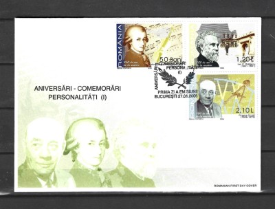 ROMANIA 2006 - ANIVERSARI - COMEMORARI PERSONALITATI (I), FDC - LP 1708 foto