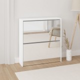 Cumpara ieftin Pantofar cu oglindă, 2 niveluri, alb extralucios, 63x17x67 cm