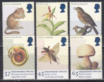 Marea Britanie 1998 - Specii pe cale de dispariție, MNH foto