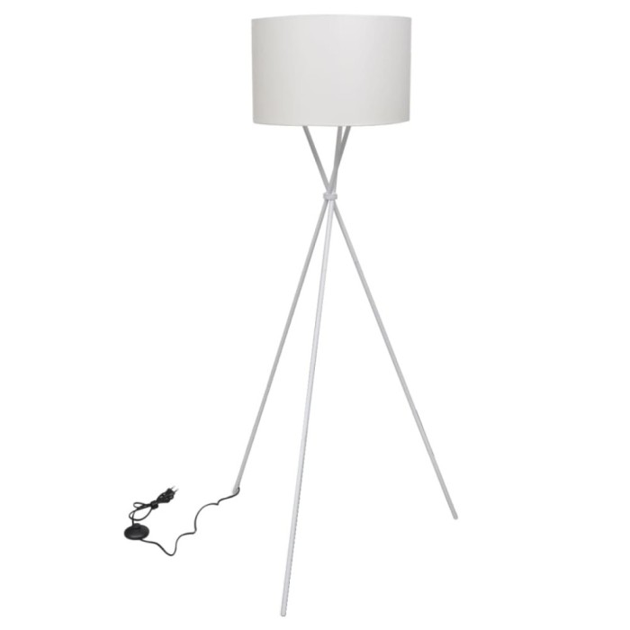 Lampă de podea cu suport, alb, 139 cm