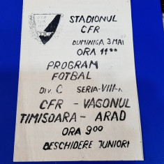 program CFR Timisoara - Vagonul Arad