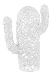 Decoratiune din lemn salcie alb model Cactus 17 cm x 37 cm x 55 h