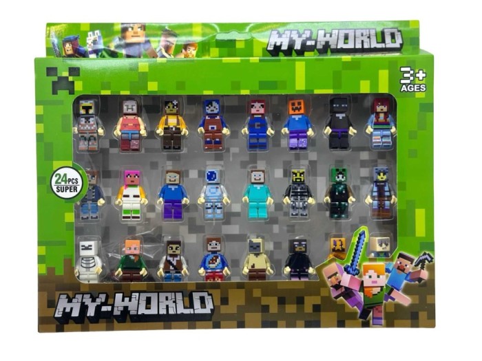Set 24 figurine tip Minecraft - My World BlockHeroes