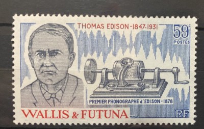 PC216 - Wallis &amp;amp; Futuna 1981 Personalitati/ Aniversare Edison, serie MNH, 1v foto
