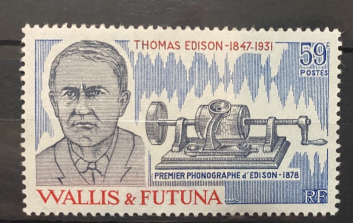 PC216 - Wallis &amp; Futuna 1981 Personalitati/ Aniversare Edison, serie MNH, 1v