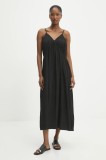 Answear Lab rochie culoarea negru, midi, evazată