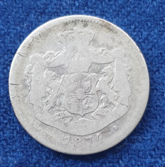 Moneda din argint 1 Leu 1874 Regele Carol Romania foto