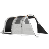Outsunny Cort de Camping pentru 4-5 Persoane cu Capac Blackout, Cort Tunel Impermeabil cu Geantă de Transport, 460x230x180 cm, Kaki | Aosom Romania