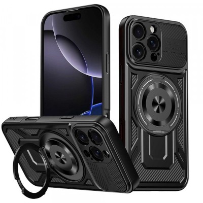 Husa pentru Apple iPhone 16 Pro Max, Techsuit, RuggedCam, Neagra foto