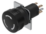 Comutator EAO 16mm, 2 NC + NO, acționat prin apăsare, poziție stabilă